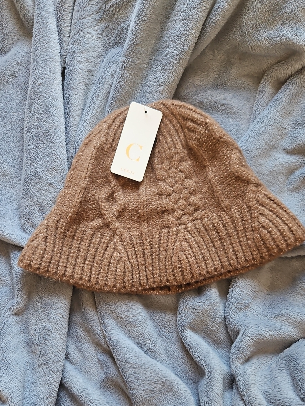 Cyrus Cozy Knit Bucket Hat - Brown